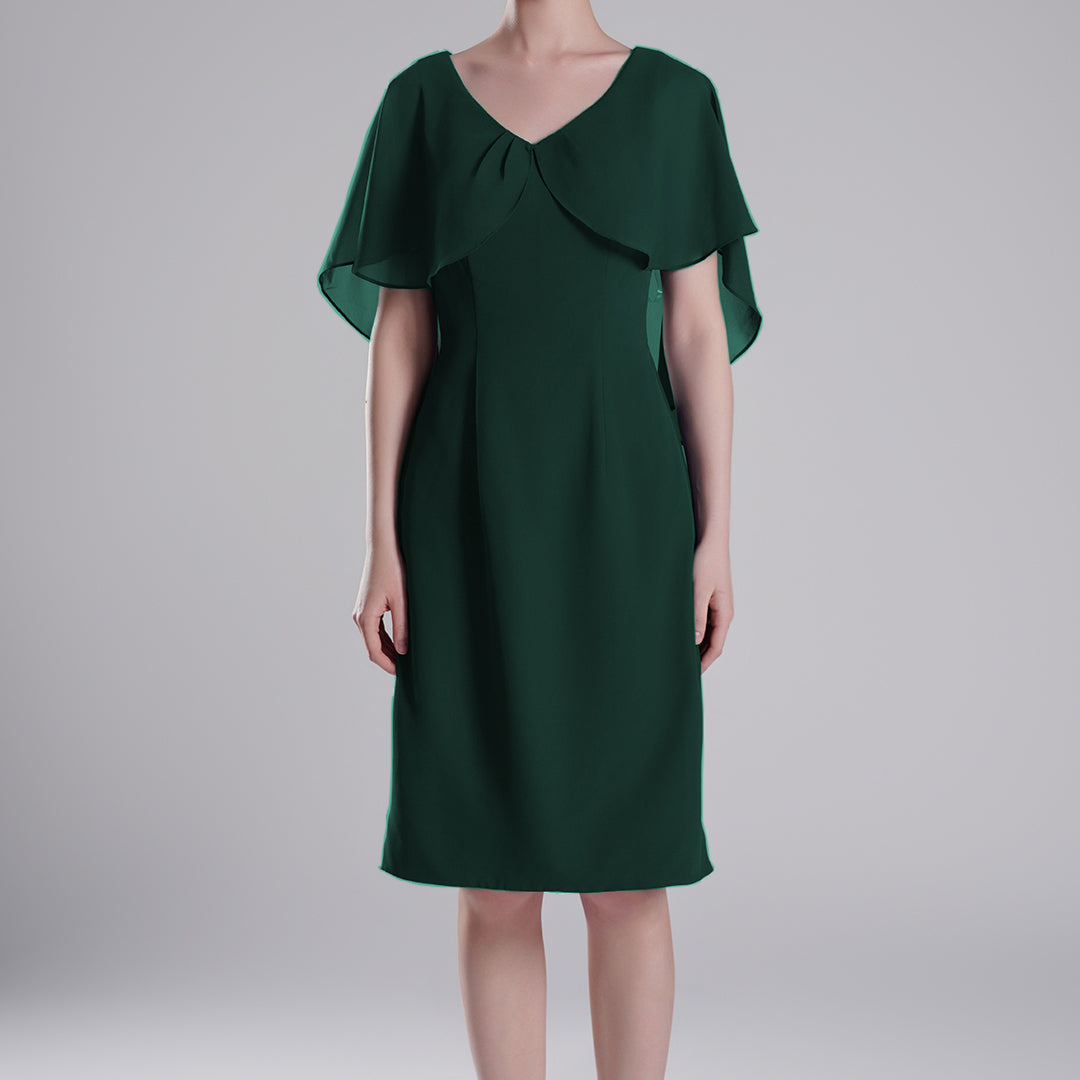 Chic Flutter Sleeve V-Neck Flared Dresses