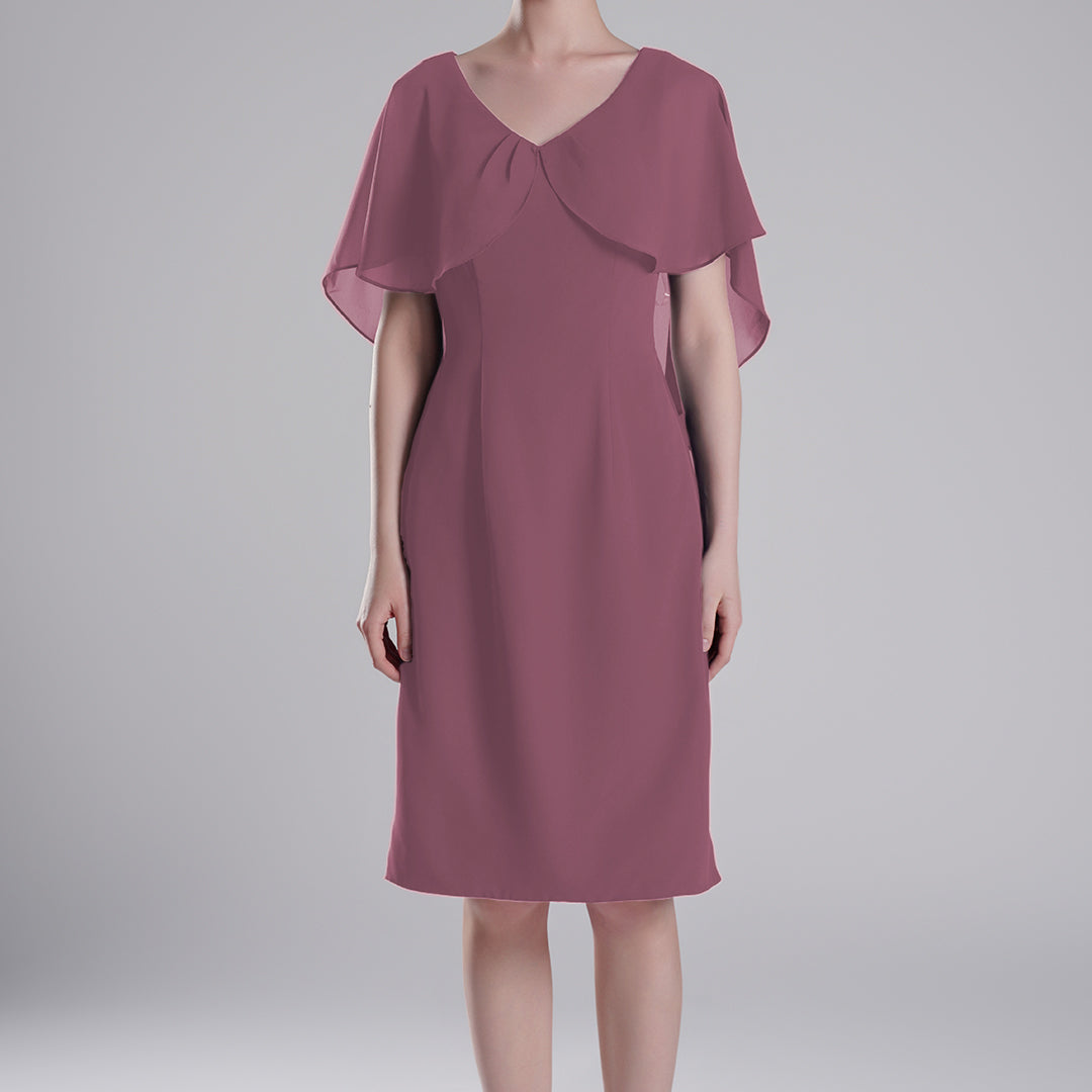 Chic Flutter Sleeve V-Neck Flared Dresses