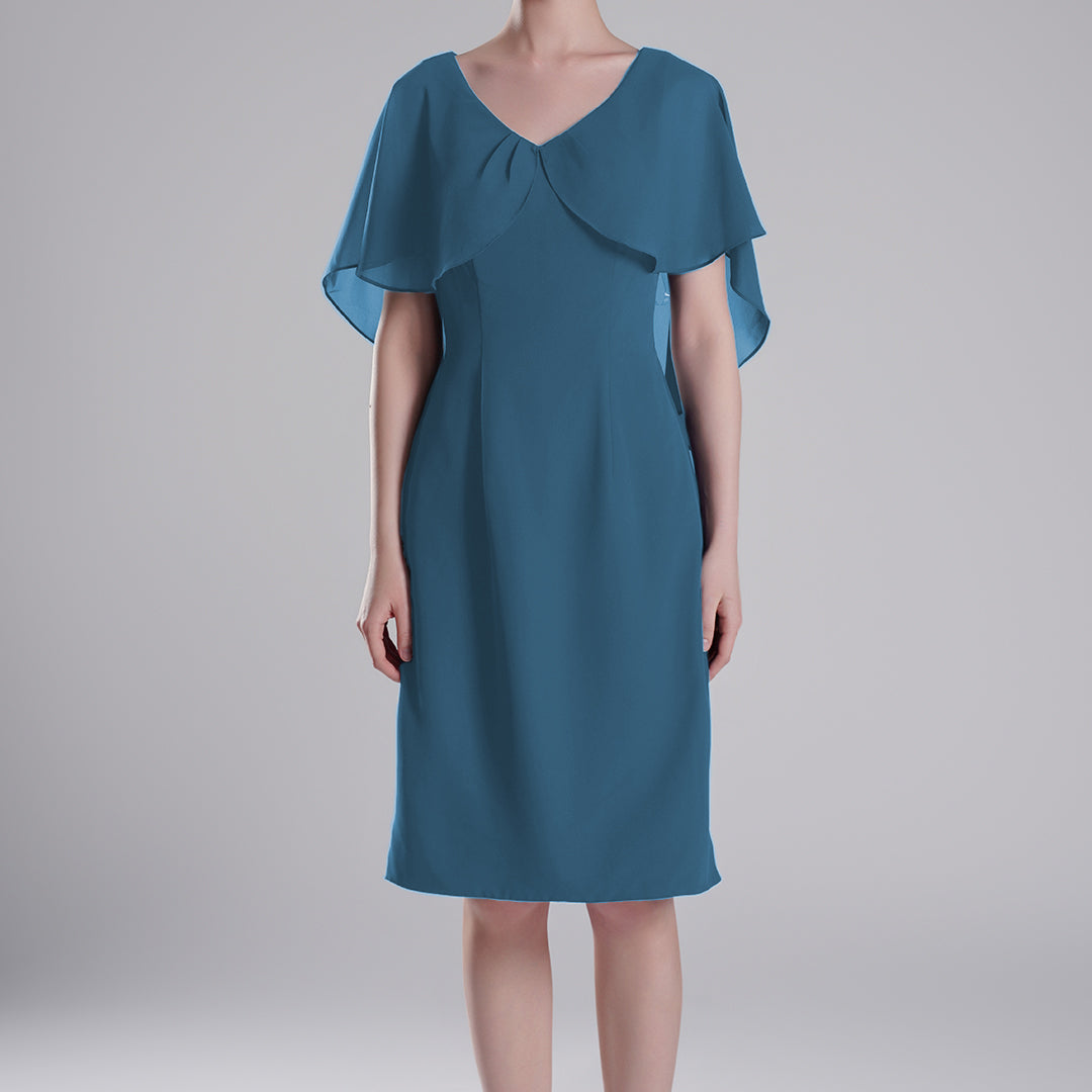 Chic Flutter Sleeve V-Neck Flared Dresses
