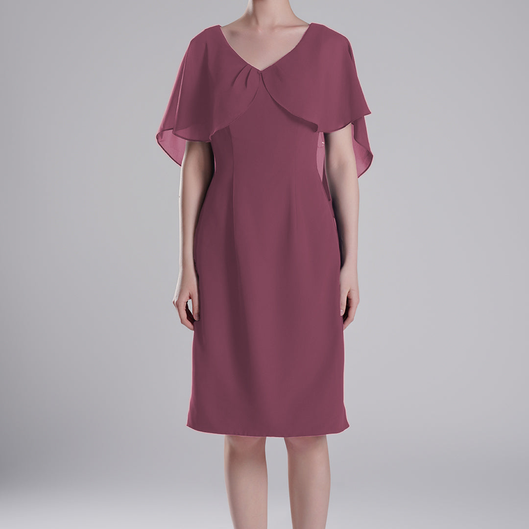 Chic Flutter Sleeve V-Neck Flared Dresses