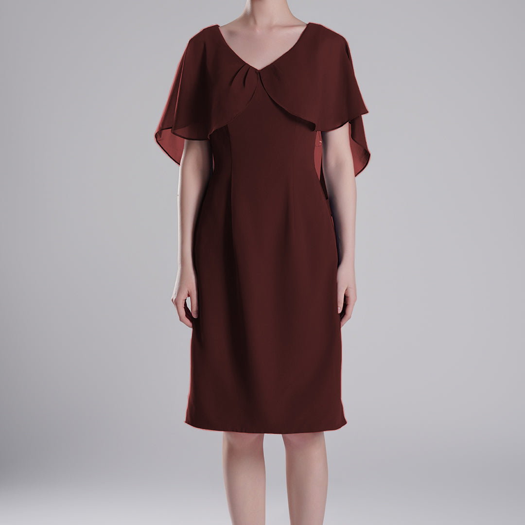 Chic Flutter Sleeve V-Neck Flared Dresses