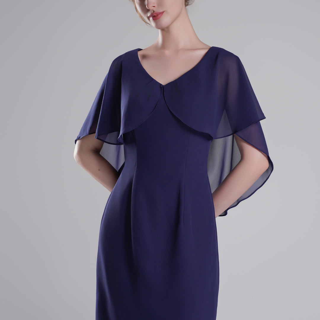 Chic Flutter Sleeve V-Neck Flared Dresses