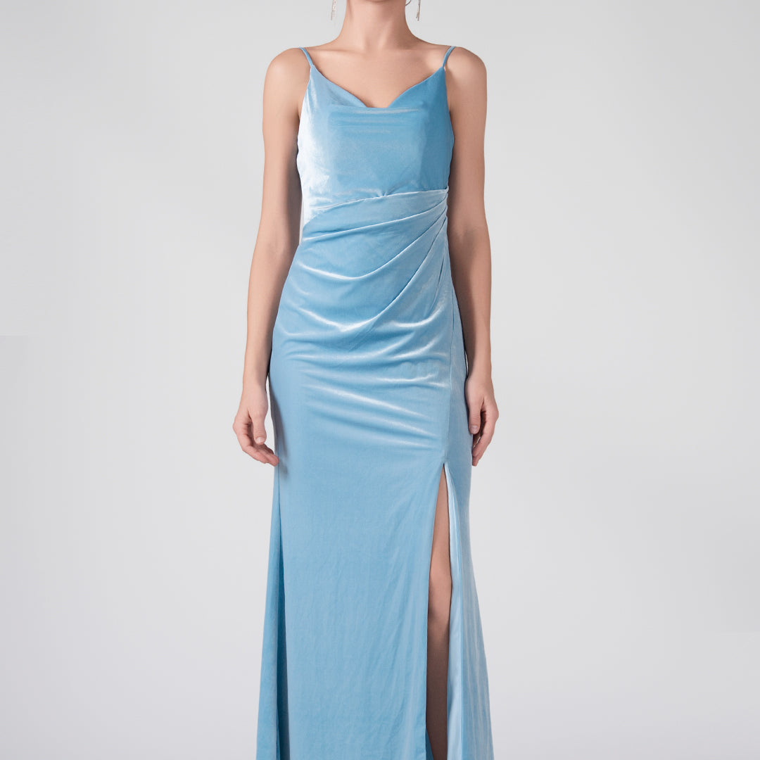 Kleider mit V-Ausschnitt, verstellbaren Trägern, Wickel-Hüftschlitz