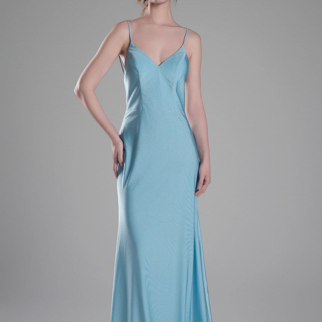 Spaghetti Straps Open Back Wrap Hip Small Tail Dresses