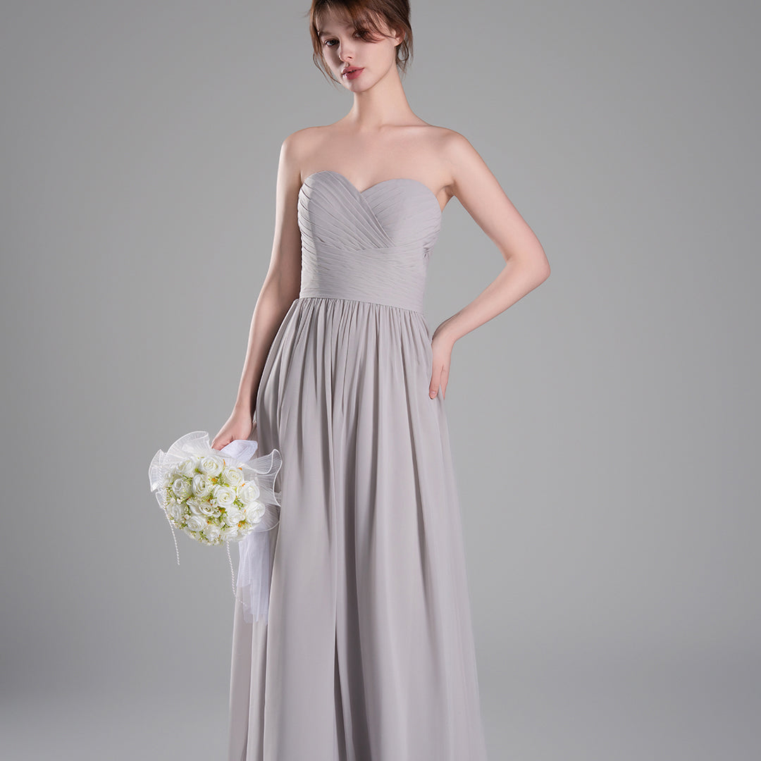 Sweetheart Neckline Pleated Bodice A-Line Dresses