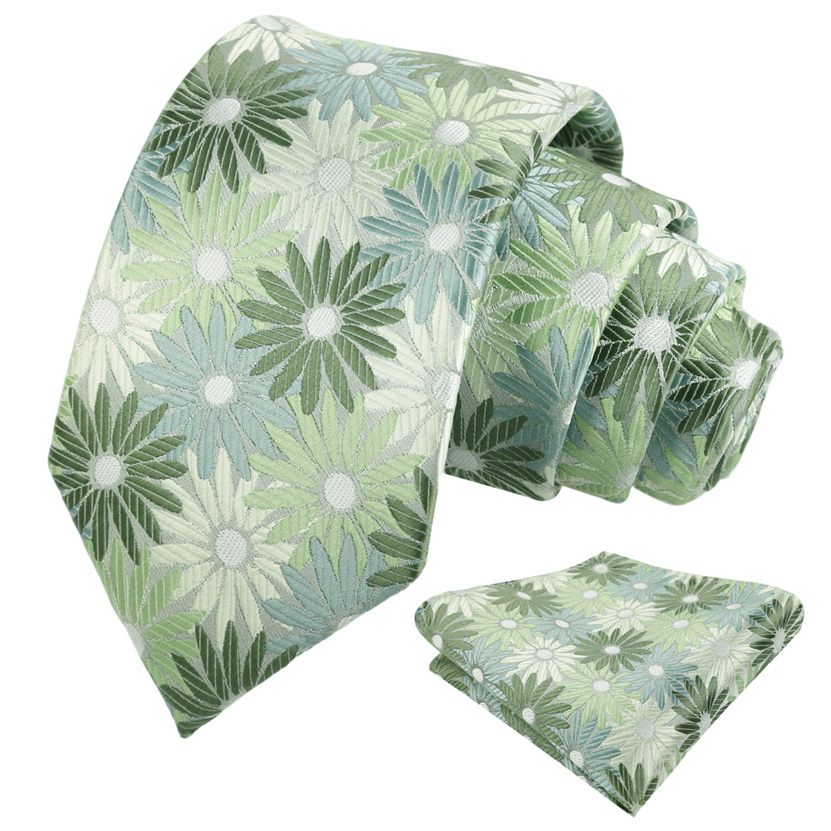 Mens 3.15'' Colorful Flower Necktie and Pocket Square Set Wedding Casual Rustic Tie and Hanky Set-941