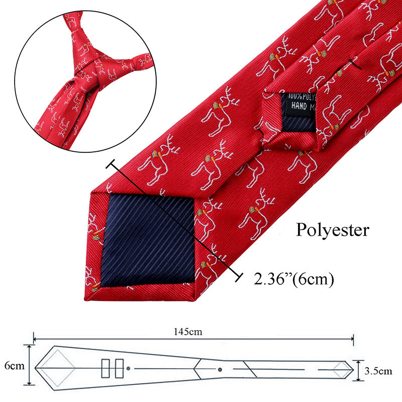 Men's Christmas Tree Red Necktie AM075