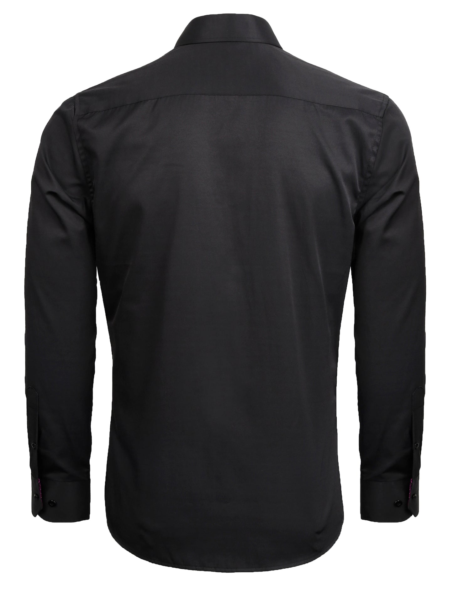 Men's Long Sleeve Dress Shirts Polka Dot Patchwork Button Down Formal Shirts, 116-Black+Plum Dots