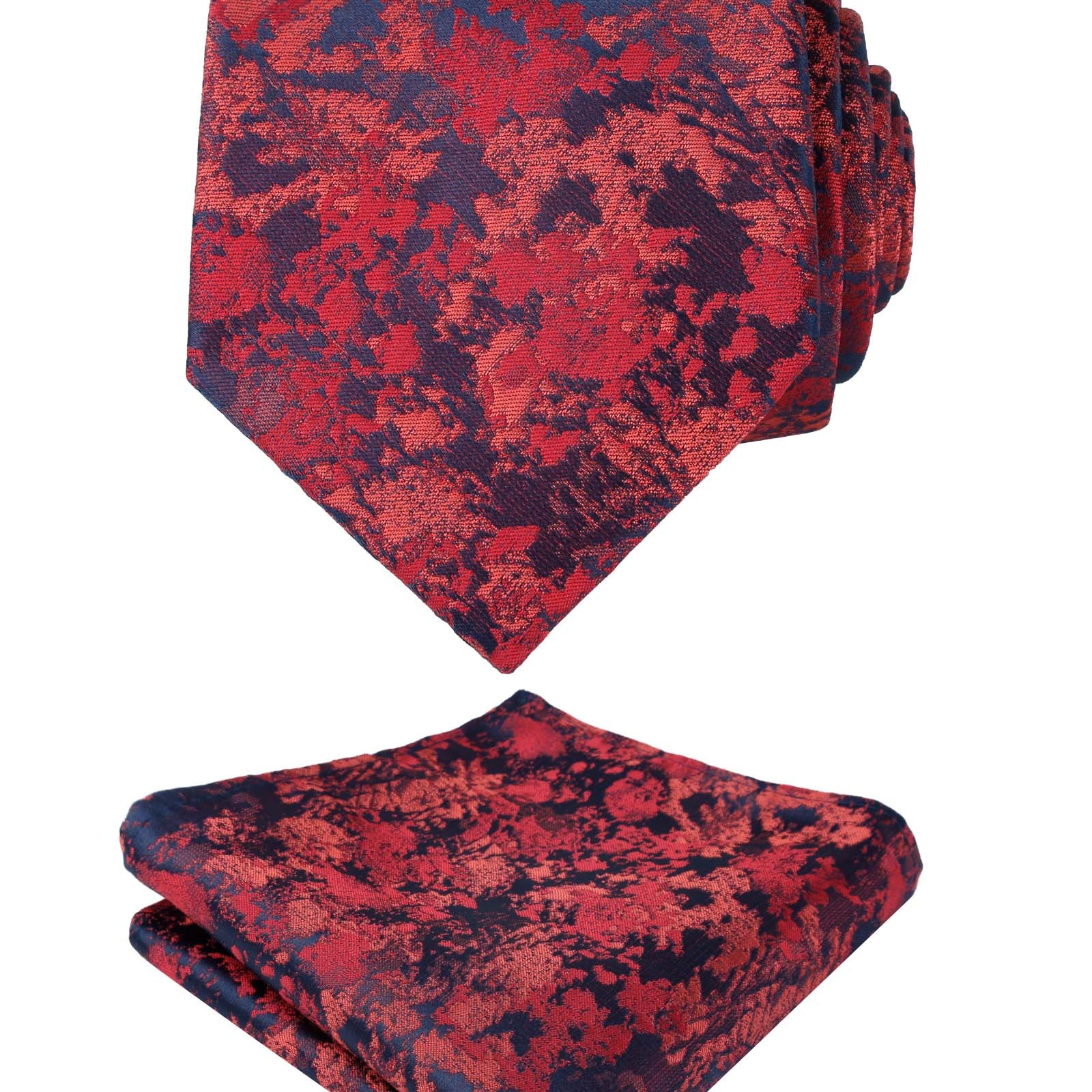 Men's 3.15inches Floral Printed Necktie with Handkerchief Set, 125