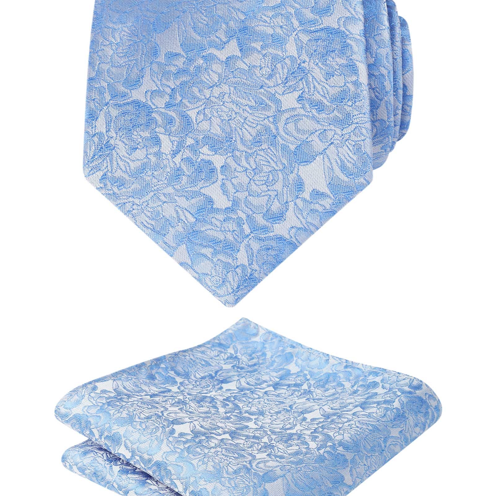 Men's 3.15inches Floral Printed Necktie with Handkerchief Set, 125