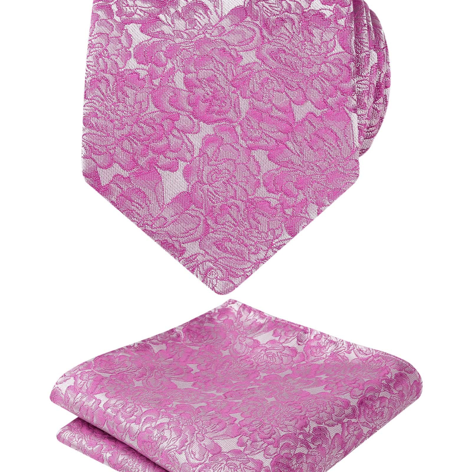 Men's 3.15inches Floral Printed Necktie with Handkerchief Set, 125
