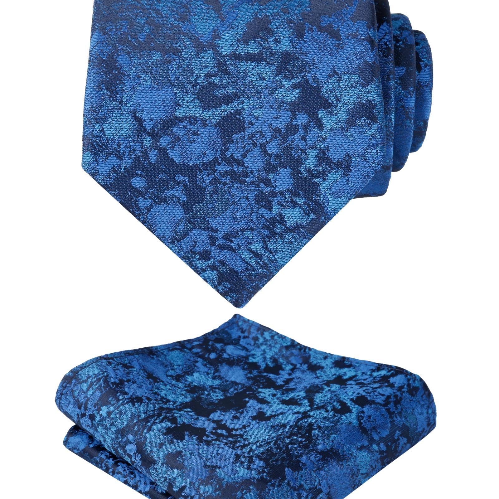 Men's 3.15inches Floral Printed Necktie with Handkerchief Set, 125