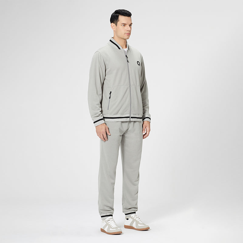 Men's Gray Baseball Jacket and Sweatpants Set SS013