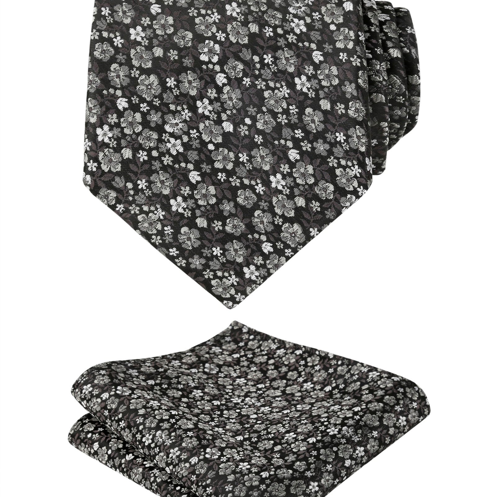 Men's Floral Pattern Tie with Flower Printed Pocket Square 3.15inches Colorful Tie Set,-142