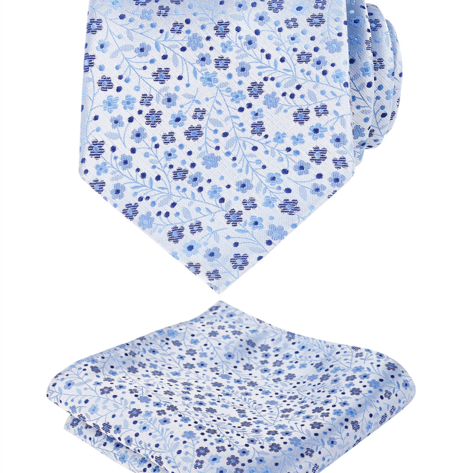 Men's Floral Pattern Tie with Flower Printed Pocket Square 3.15inches Colorful Tie Set,-142