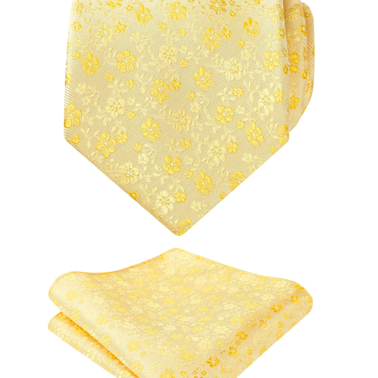 Men's Floral Pattern Tie with Flower Printed Pocket Square 3.15inches Colorful Tie Set,-142