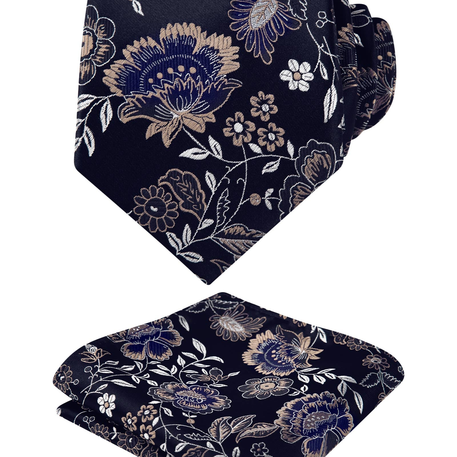 Men's 3.15'' Colorful Flower Pattern and handkerchief Necktie Set, 148