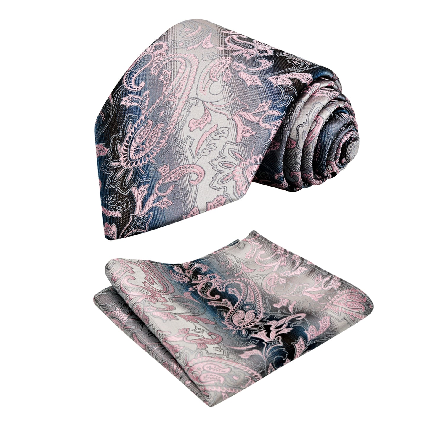 Men's 3.15'' Colorful Flower Pattern and handkerchief Necktie Set, 148