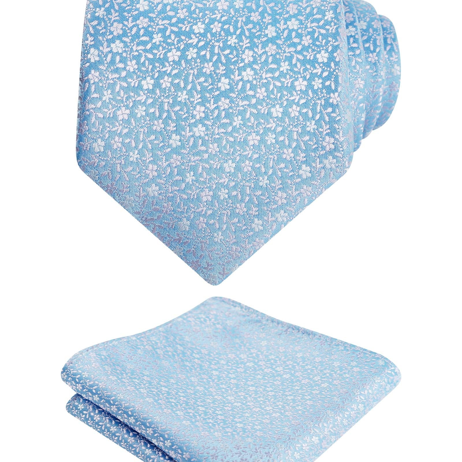 Men's 3.15'' Floral Pattern Tie with Flower Printed Pocket Square Colorful Tie Set, 152