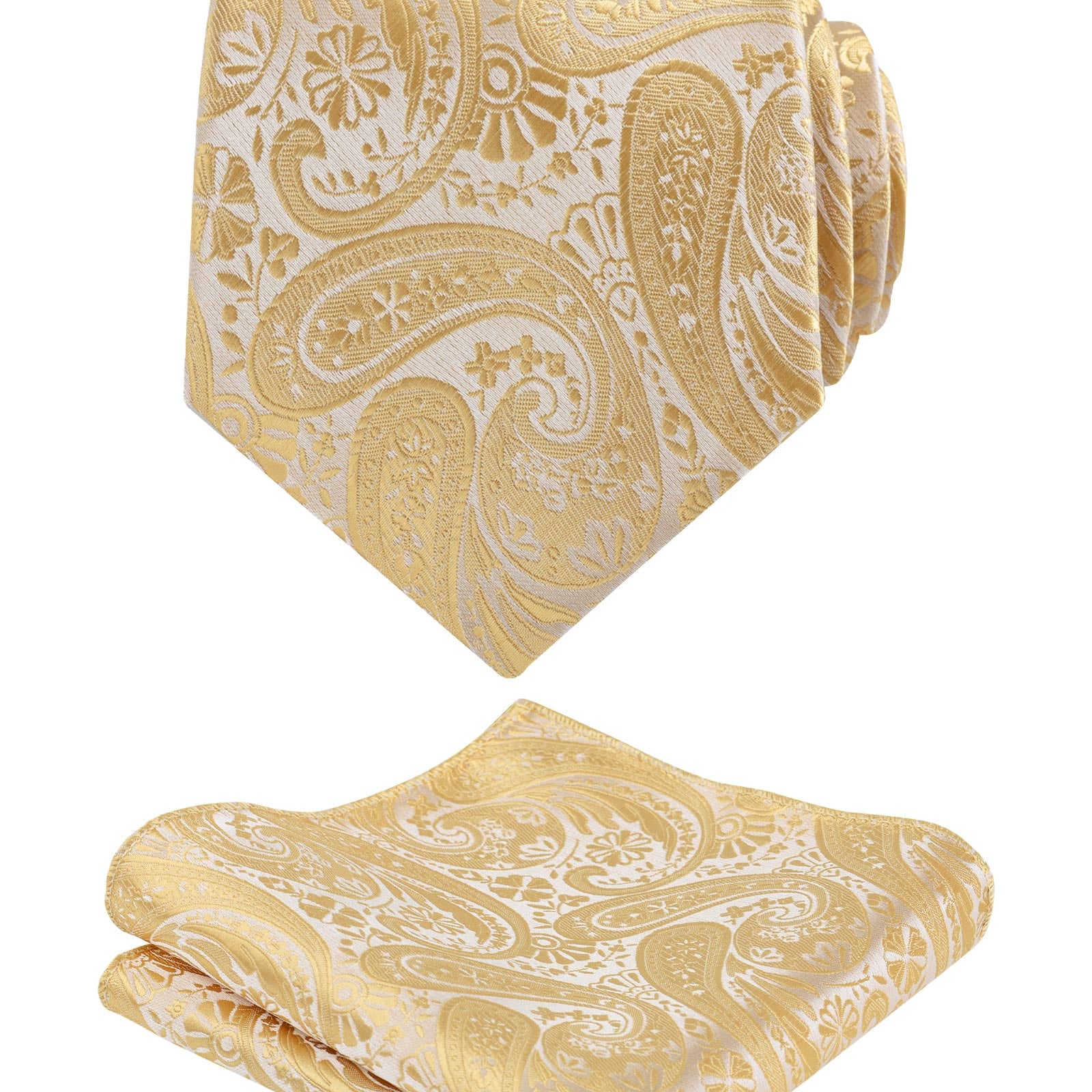 Men's Classic Paisley Necktie with Pocket Square Handmade Floral Tie, Hanky Set, 170