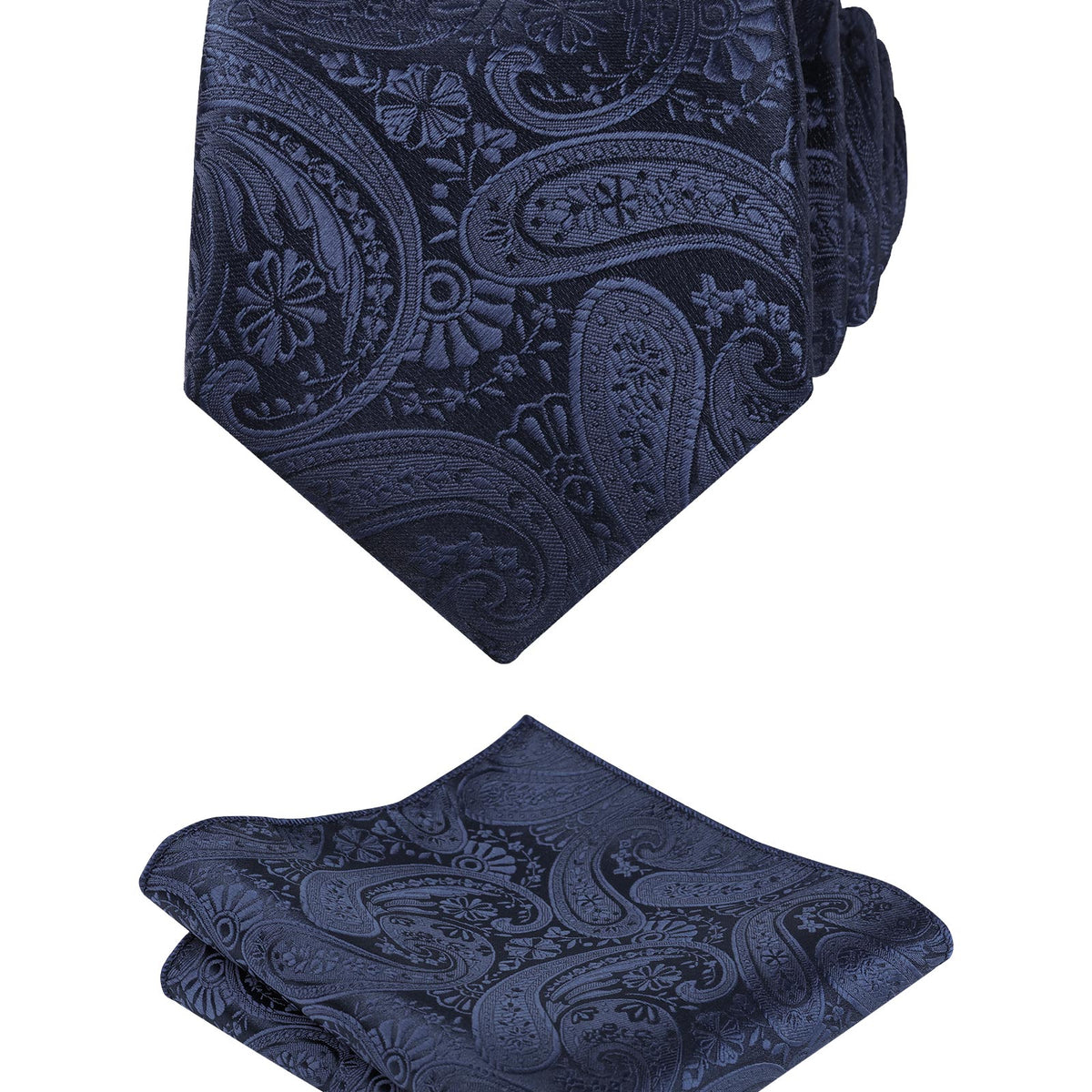 Men's Classic Paisley Necktie with Pocket Square Handmade Floral Tie, Hanky Set, 170