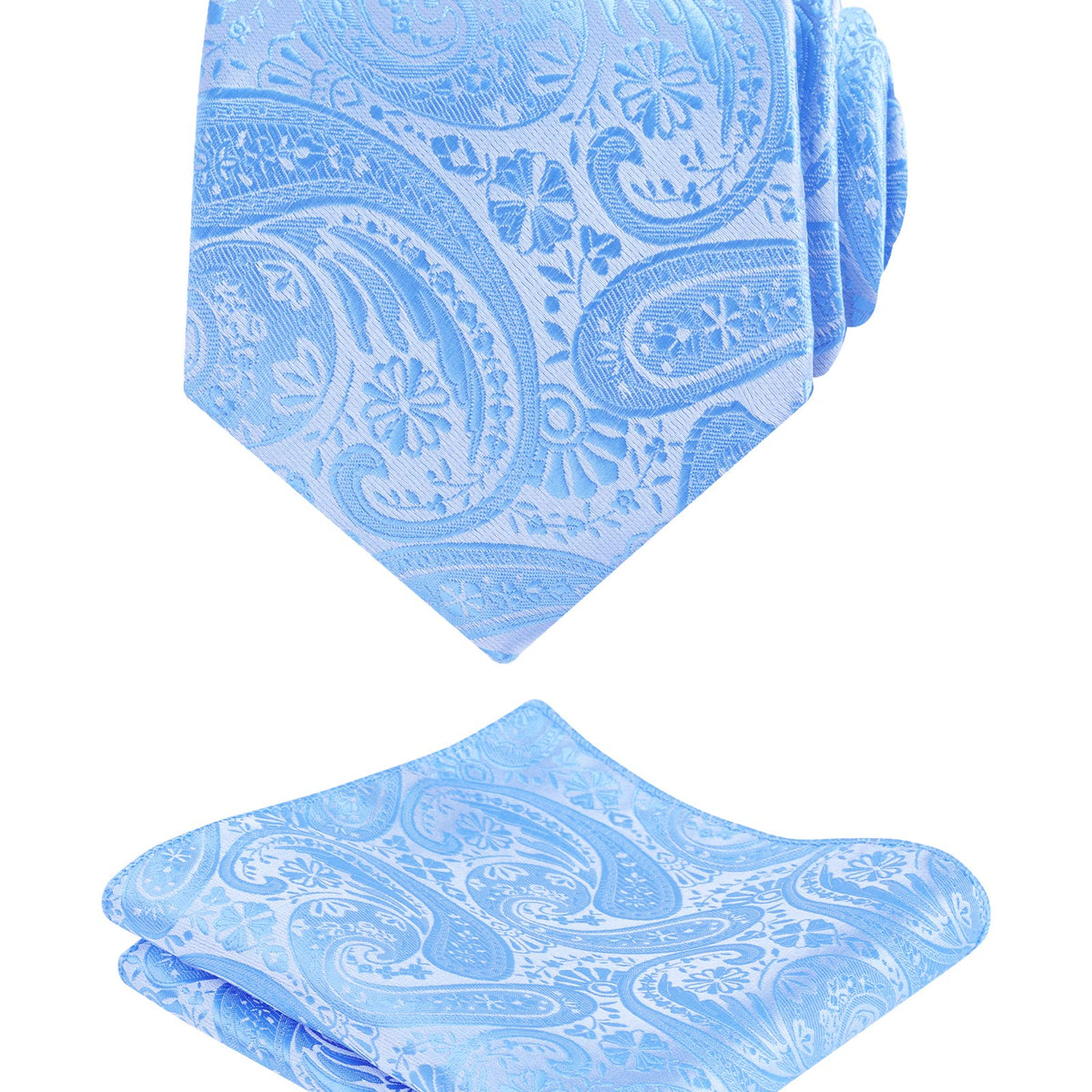 Men's Classic Paisley Necktie with Pocket Square Handmade Floral Tie, Hanky Set, 170