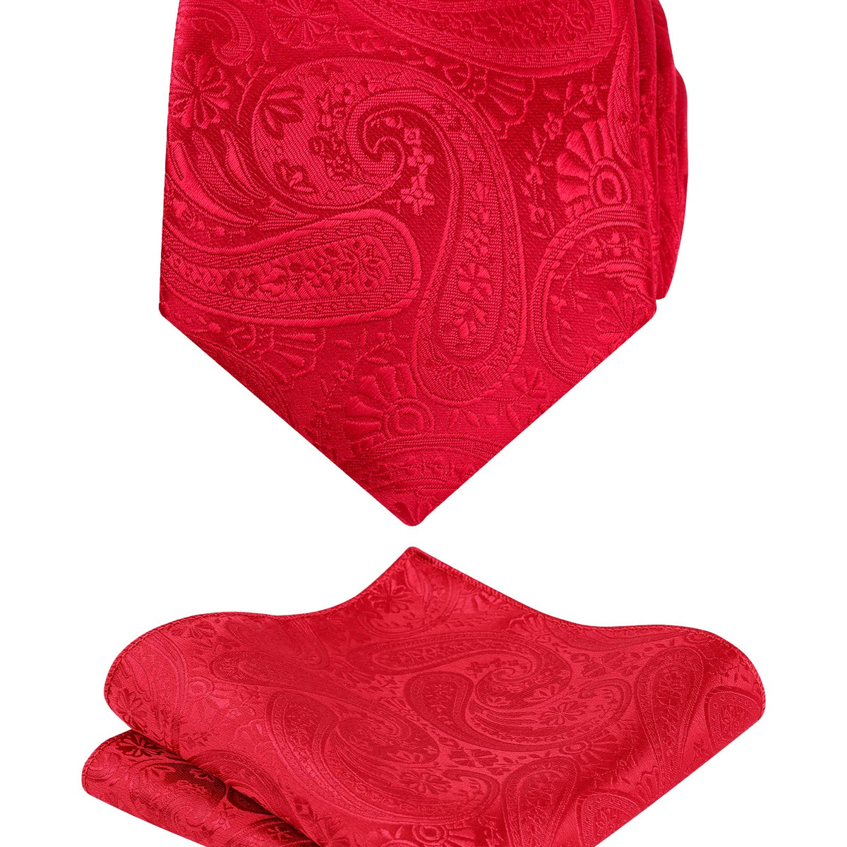 Men's Classic Paisley Necktie with Pocket Square Handmade Floral Tie, Hanky Set, 170