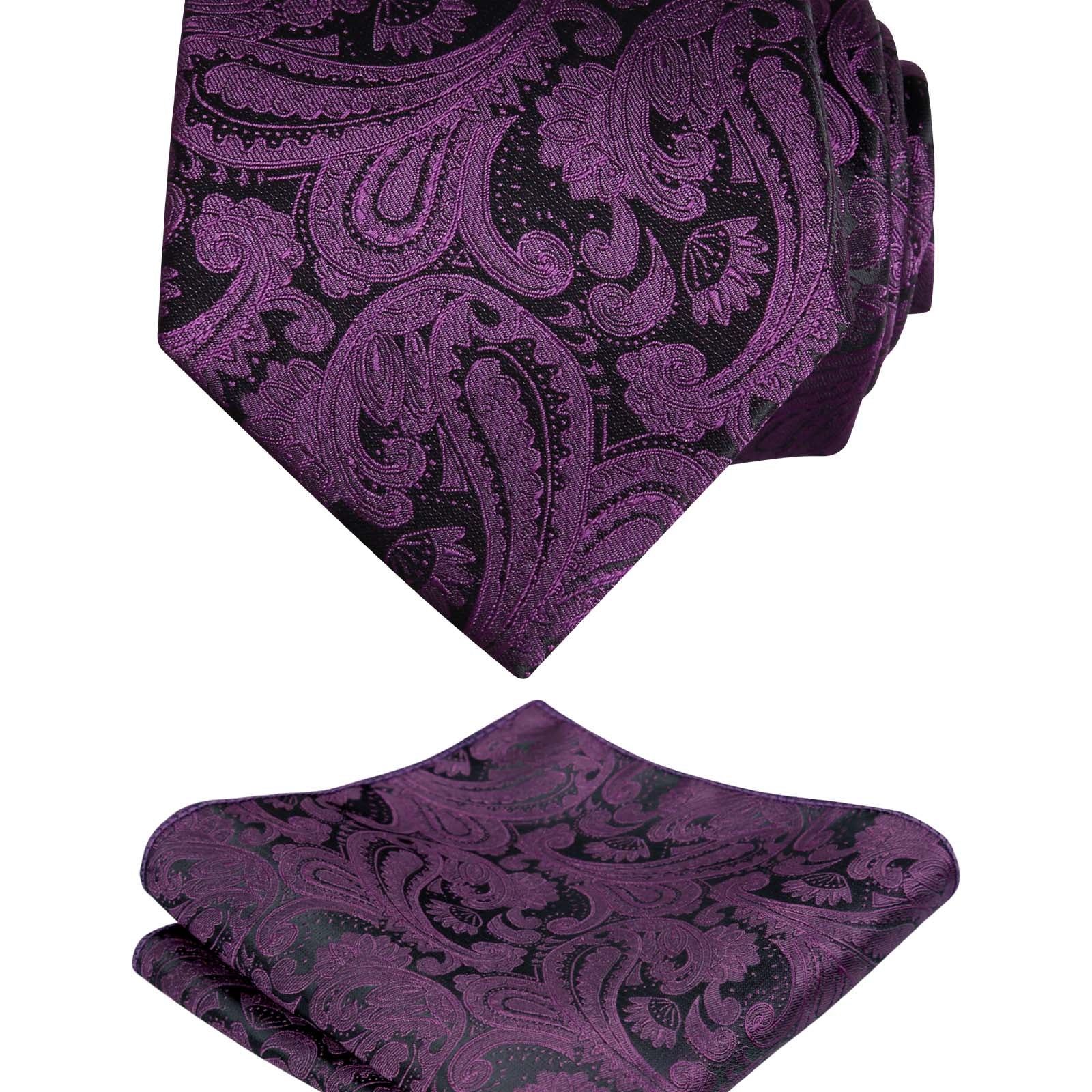 Men's Paisley Floral Tie Handkerchief Casual Set