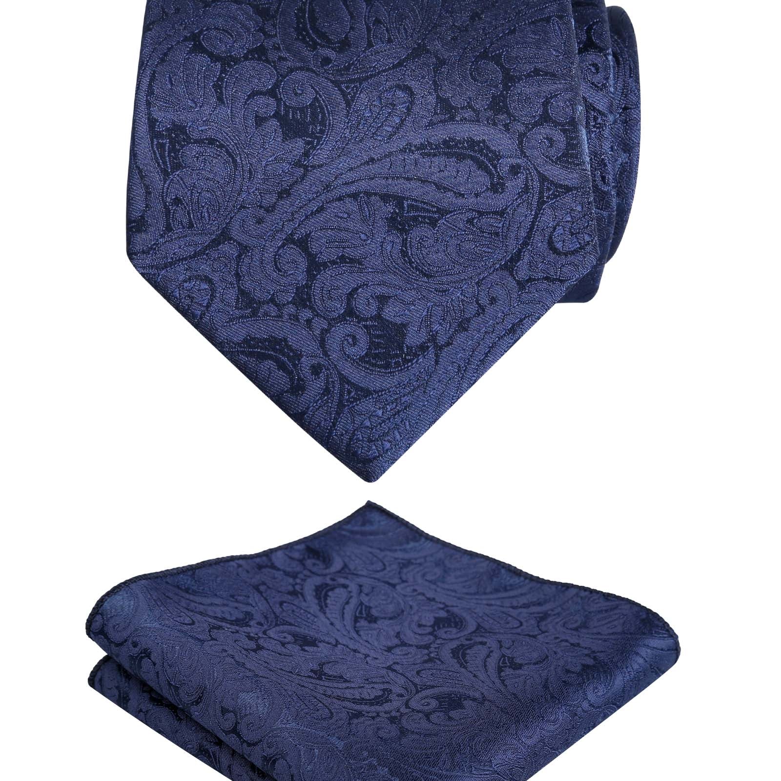 Men's Paisley Floral Tie Handkerchief Casual Set
