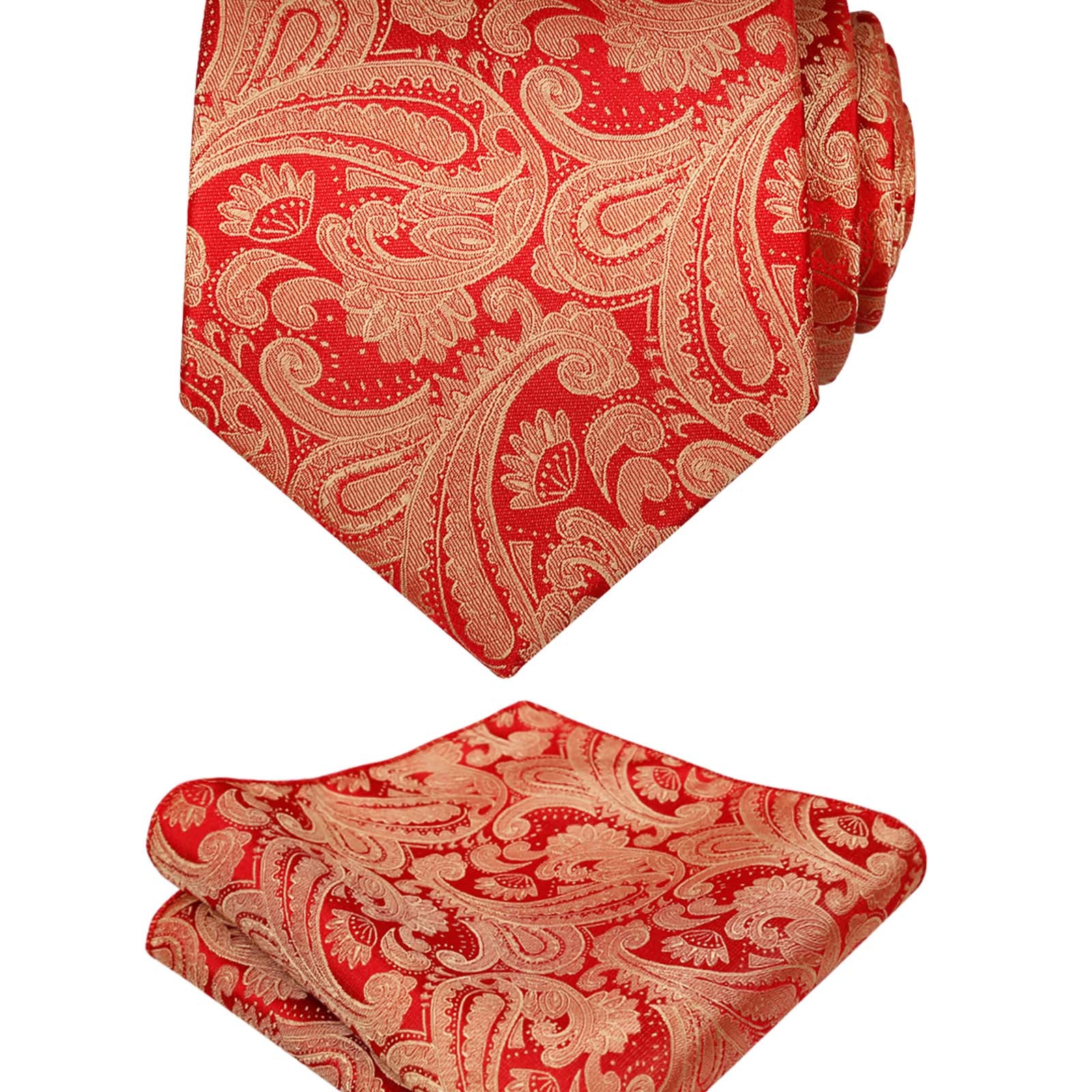 Men's Paisley Floral Tie Handkerchief Casual Set