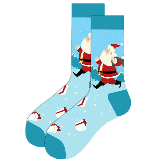 Ice Blue Christmas Santa Claus Socks SC029