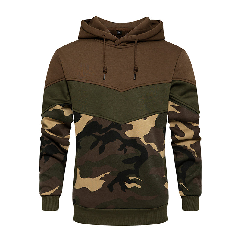 Men's Brown and Camouflage Hoodie ST010