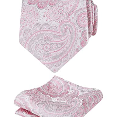 Men's Paisley Necktie with Pocket Square 59 * 3.15in Self-tied Tie Set, 144
