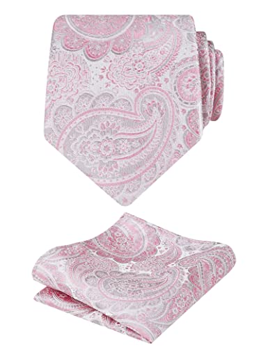 Men's Paisley Necktie with Pocket Square 59 * 3.15in Self-tied Tie Set, 144