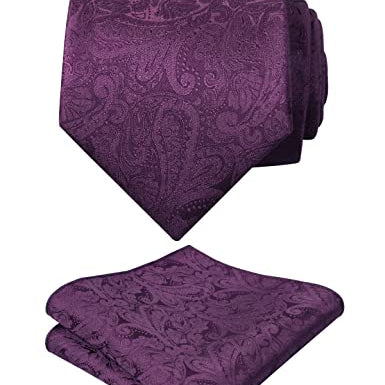 Men's Paisley Floral Tie Handkerchief Casual Set