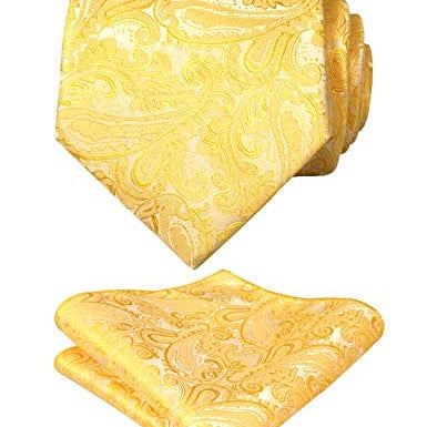 Men's Paisley Floral Tie Handkerchief Casual Set