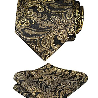 Men's Paisley Floral Tie Handkerchief Casual Set