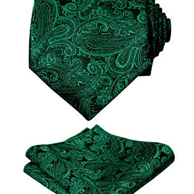 Men's Paisley Floral Tie Handkerchief Casual Set