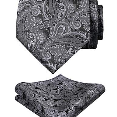 Men's Paisley Floral Tie Handkerchief Casual Set