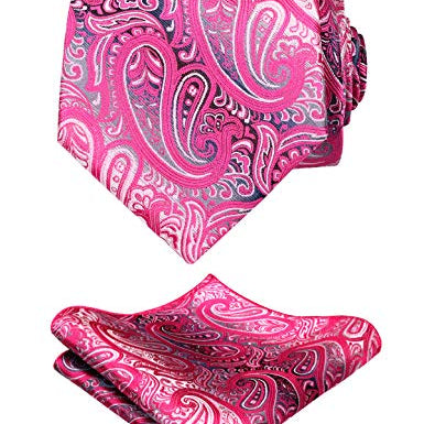 Men's Paisley Necktie and Pocket Square Sets, 143