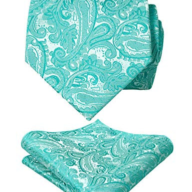 Men's Paisley Floral Tie Handkerchief Casual Set
