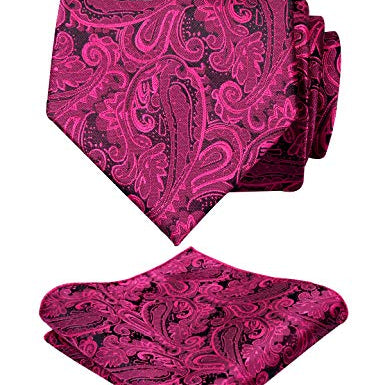 Men's Paisley Floral Tie Handkerchief Casual Set