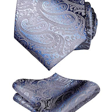 Men's Paisley Necktie and Pocket Square Sets, 143