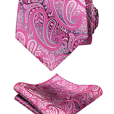 Men's Paisley Necktie and Pocket Square Sets, 143
