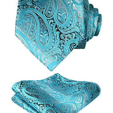 Men's Paisley Necktie and Pocket Square Sets, 143