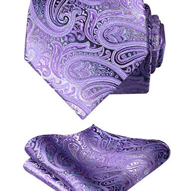 Men's Paisley Necktie and Pocket Square Sets, 143