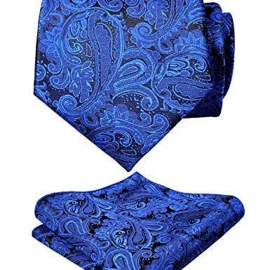 Men's Paisley Floral Tie Handkerchief Casual Set