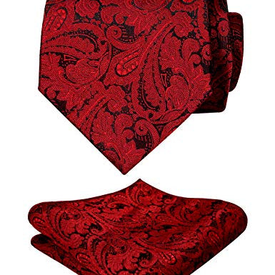 Men's Paisley Floral Tie Handkerchief Casual Set