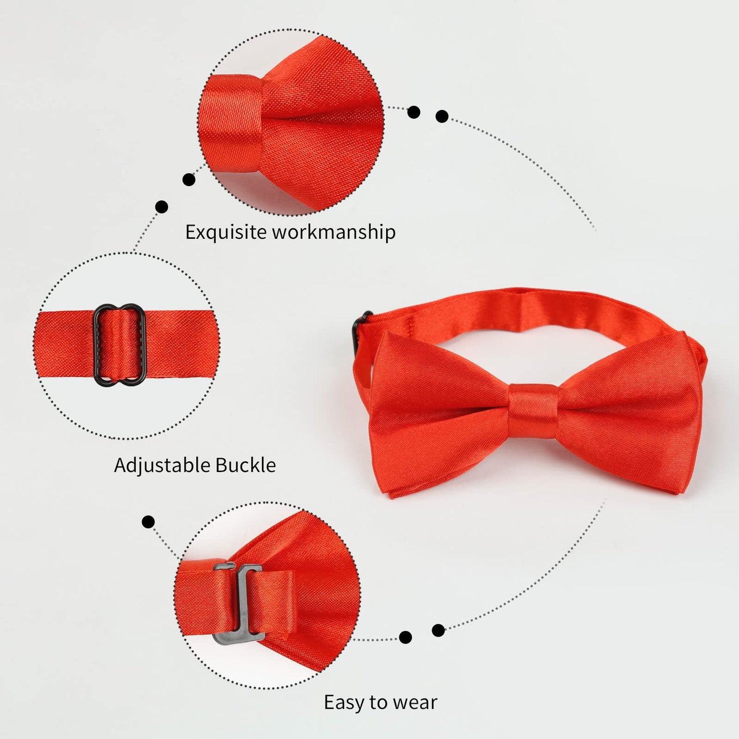 Alizeal Boy's Pre-tied Bow Tie Fancy Plain Adjustable Bow ties #070