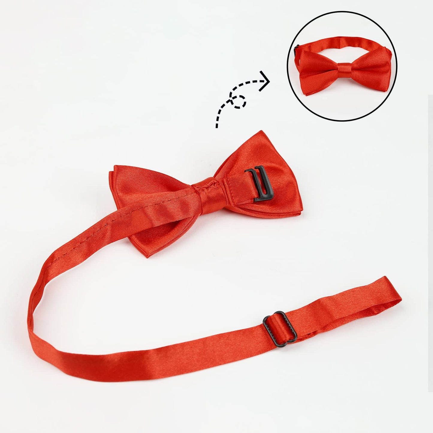 Alizeal Boy's Pre-tied Bow Tie Fancy Plain Adjustable Bow ties #070